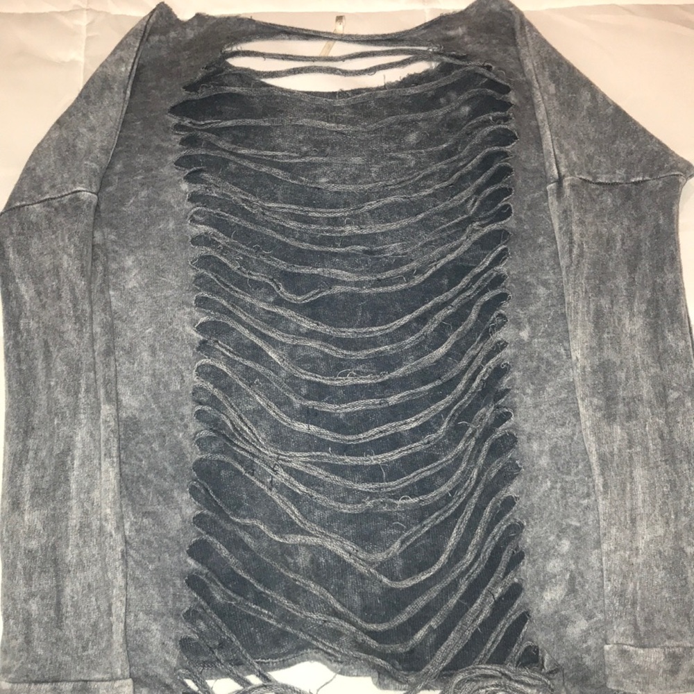 Gray ripper sweater